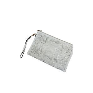 Call‎ it Spring white and gold clutch wristlet